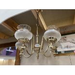 A 5 Arm clear glass shaded candelabra ceiling light