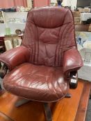 A leather reclining chair