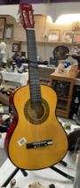 A Music Alley acoustic guitar Model MA-34-N (Stand not included) COLLECT ONLY