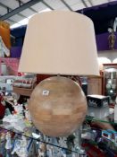 A lovely wooden based globe table lamp COLLECT ONLY