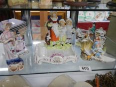 A Yardleys English lavender advertising figure and four other figures.
