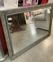 A grey & gold framed mirror 105 x 75cm