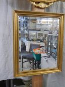 A good quality bevel edged gilt framed mirror,. COLLECT ONLY.