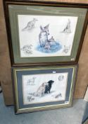 A pair of Nigel Hemming drawings 28 x 38cm (Image)