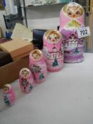 A set of five Russain Matryoshka nesting dolls.