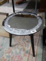 A circular glass topped coffee table, COLLECT ONLY.