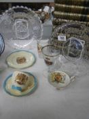 A mixed lot of commemorative china and glass