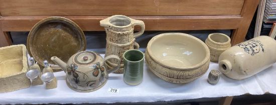 A collection of Stoneware items