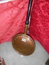 A Victorian copper warming pan, COLLECT ONLY.