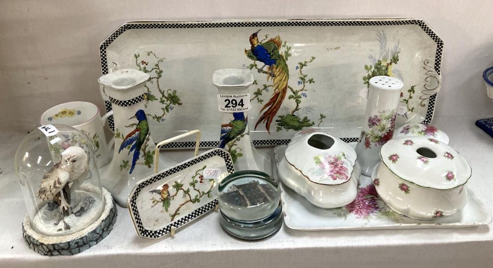 2 Dressing table sets Birds of paradise & Floral