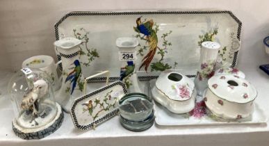 2 Dressing table sets Birds of paradise & Floral