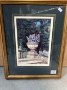 A Garden scene print signed limited edition