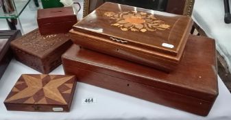 A good lot of wooden boxes including a musical one, Large cutlery box A/F but includes modern