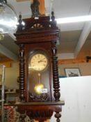 A good mahogany wall clock in working order, COLLECT ONLY.