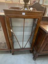 Small glass fronted cabinet A/F