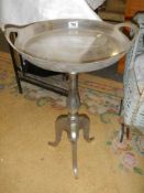 A metal tray top table, COLLECT ONLY.
