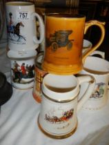 A mixed lot of tankards.