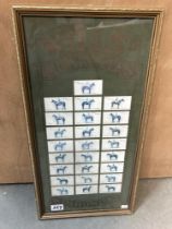25 Framed Players cigarette cards. Race horses 60 x 30cm (Frame)