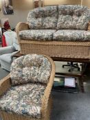 A conservatory settee & chair