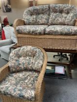 A conservatory settee & chair
