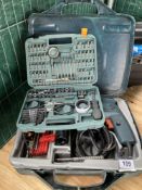 A Black & Decker drill & small tool kit