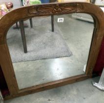 A vintage arched over mantle mirror 92 x 76cm