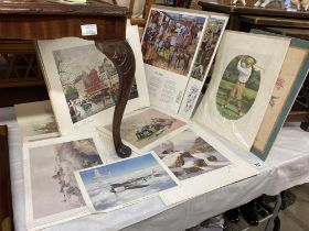 A collection of prints and lithographs