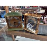 A Seiko mantle clock & A marble & brass clock by Woodford