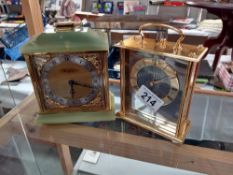 A Seiko mantle clock & A marble & brass clock by Woodford
