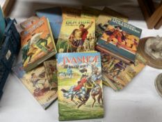 A quantity of vintage hardback books including childrens Ivanhoe, Biggles, Ben-Hur etc