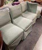 4 x mint green reupholstered vintage chairs COLLECT ONLY.