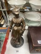 An early 20th century Spelter figure of a lady