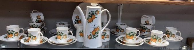 An Elizabethan (mid 20th C) fine bone china orange tea set