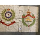 2 embroidery panels, military subjects & Bers Reg