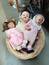 Three vintage dolls.