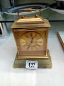 A marble & brass clock 'Presented to David Knox' from the directors of Antrim Creameries Ltd