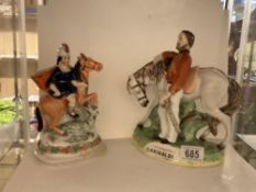 Two old Staffordshire figures including Garibaldi.