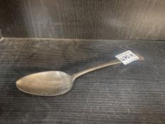 A London 1802 Thomas Dicks silver serving spoon