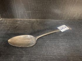 A London 1802 Thomas Dicks silver serving spoon
