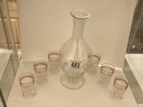 A decanter & 6 glasses