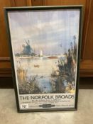 A framed British Railways poster 'The Norfolk Broads', COLLECT ONLY.