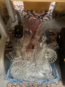A tray of mixed glassware