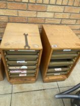 2 Filing cabinets with trays
