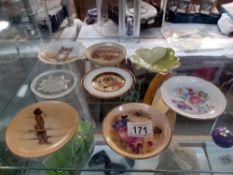 A quantity of pin dishes including Carltonware