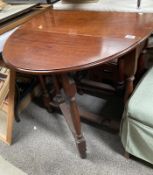 A mahogany drop leaf table 75 x 35cm leaves 37cm each 109cm overall COLLECT ONLY