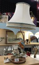 A table lamp ornament of a kingfisher