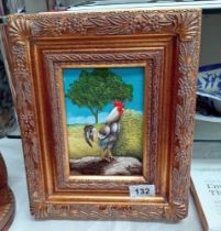 A gilt framed study of a chicken