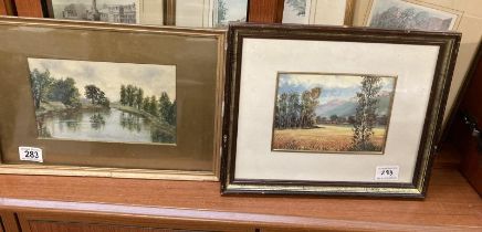 A pair of landscape watercolours. COLLECT ONLY