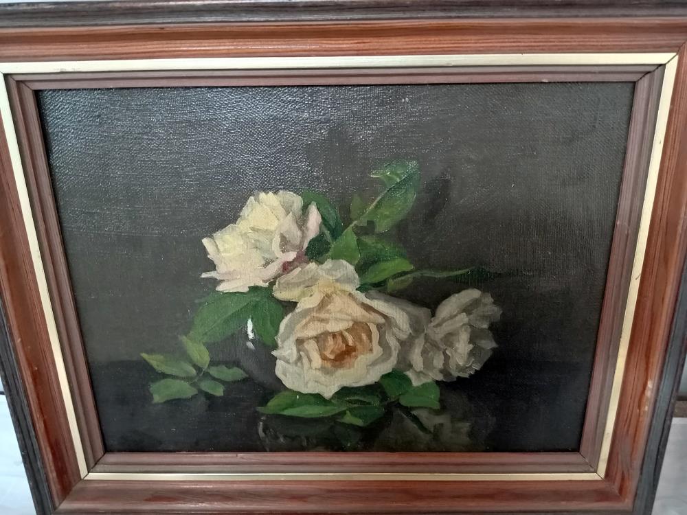 2 Still life paintings on board of Roses 37 x 29cm - Image 2 of 3