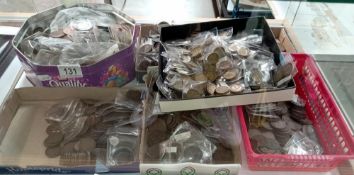 A large quantity of coins, many Victorian penny's etc